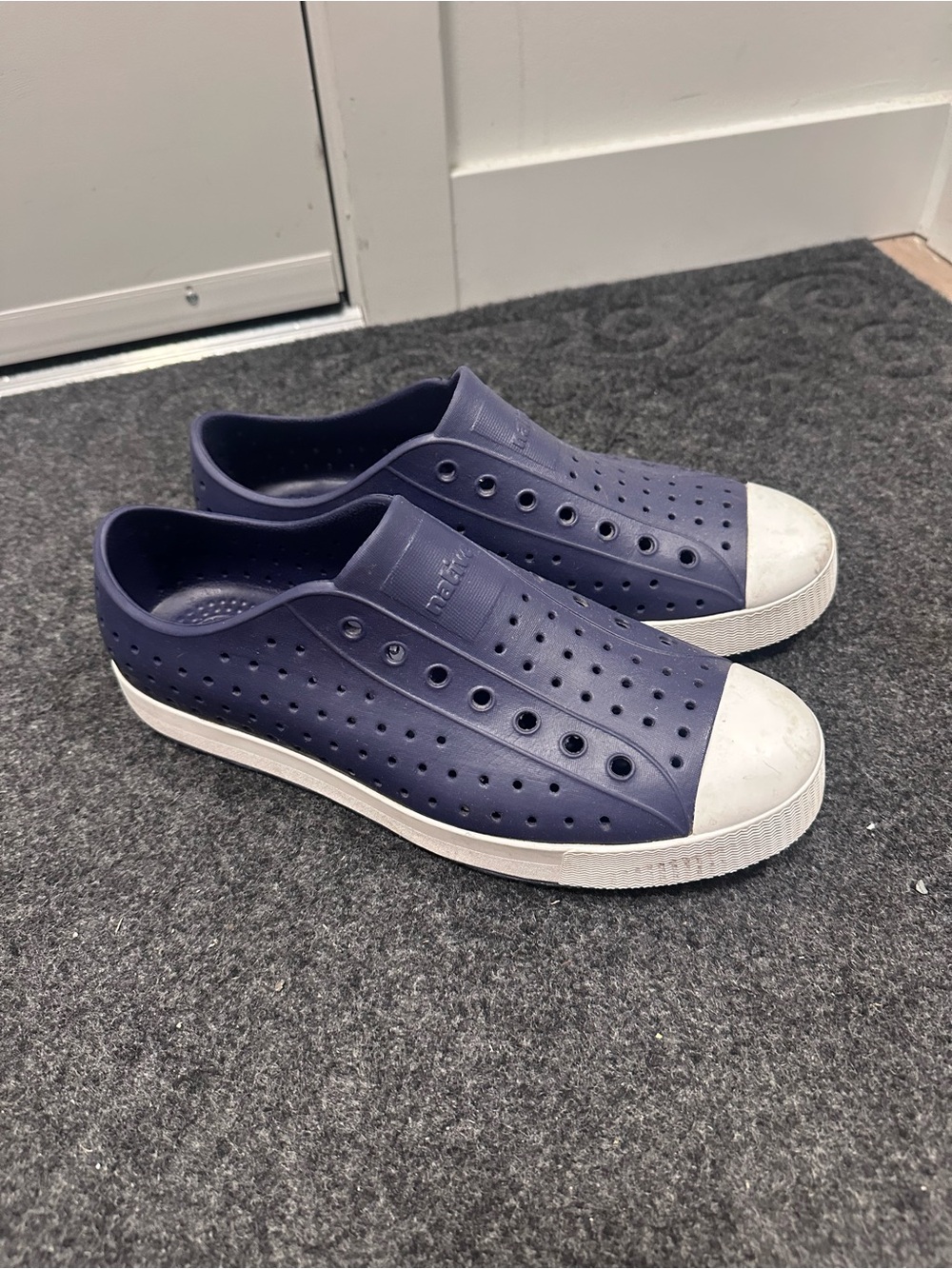 Men’s Native Jefferson Slip-On Sneakers - Navy with White Toe Cap